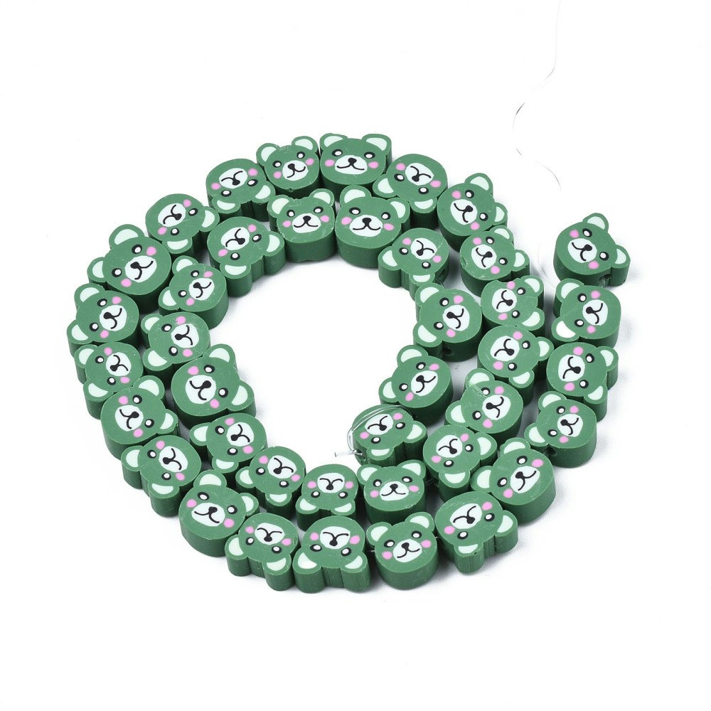 Polymerlerpärlor, Björn, Sea Green, 40st