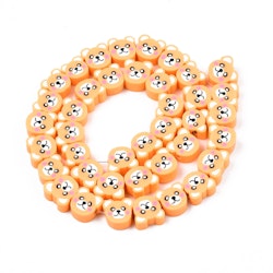 Polymerlerpärlor, Björn, Orange, 40st
