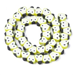 Polymerlerpärlor, Pear Slice, Green Yellow, 40st