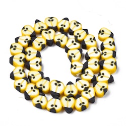Polymerlerpärlor, Pear Slice, Gold, 40st