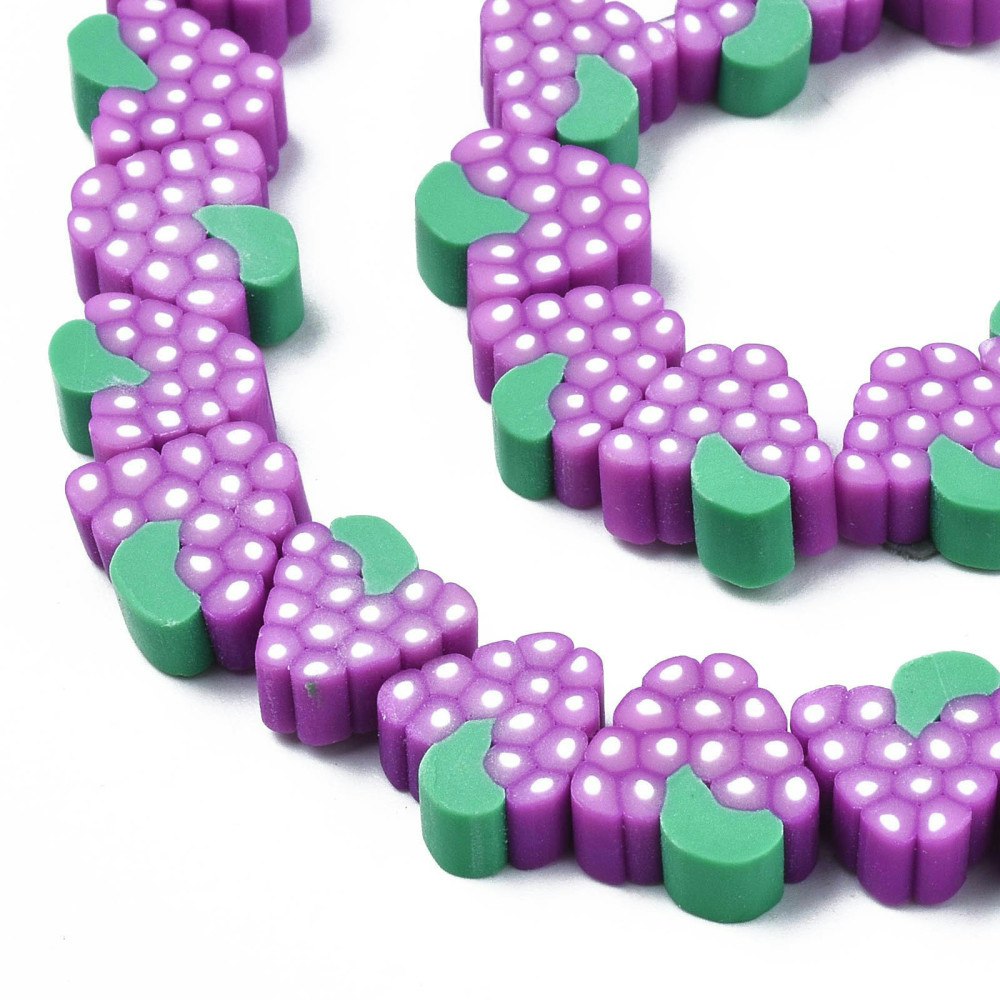 Polymerlerpärlor, Druvor, Orchid, 36-40st
