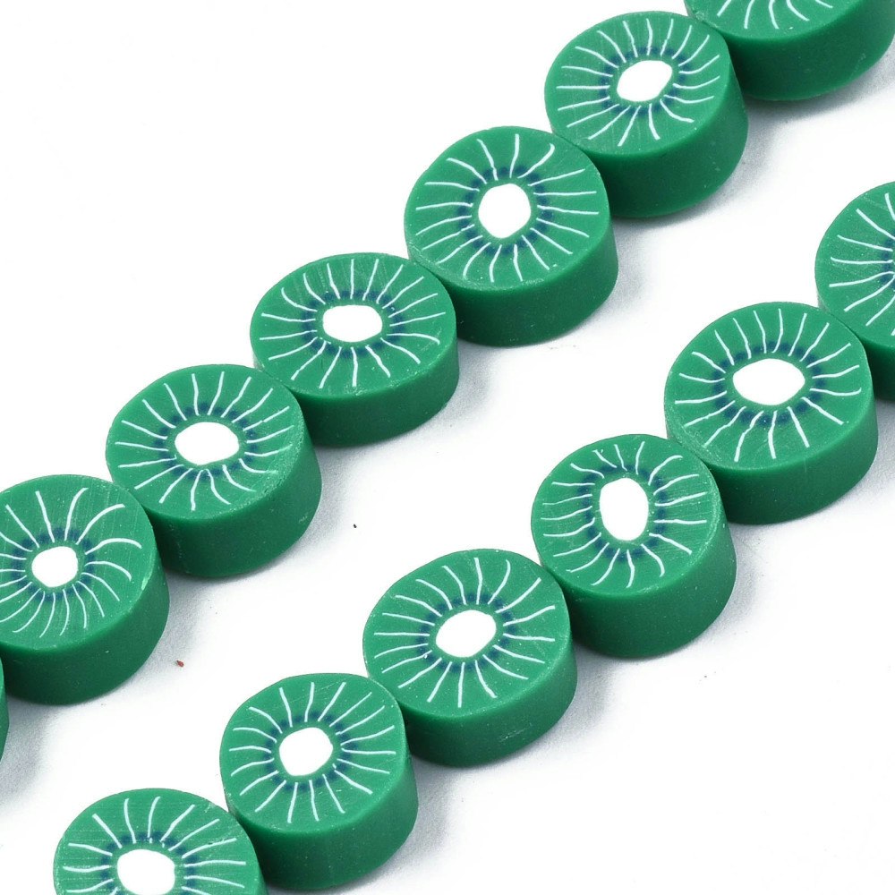 Polymerlerpärlor, Kiwi, Green, 38-40st