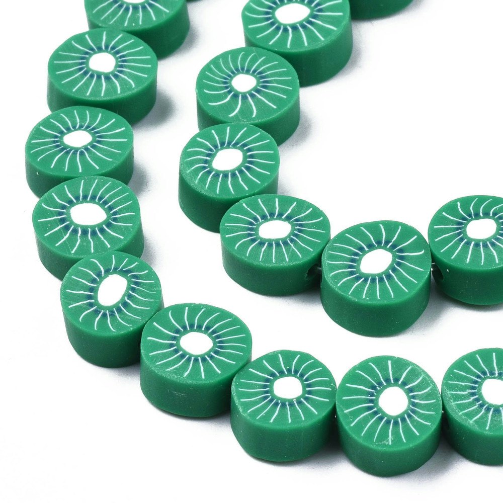Polymerlerpärlor, Kiwi, Green, 38-40st