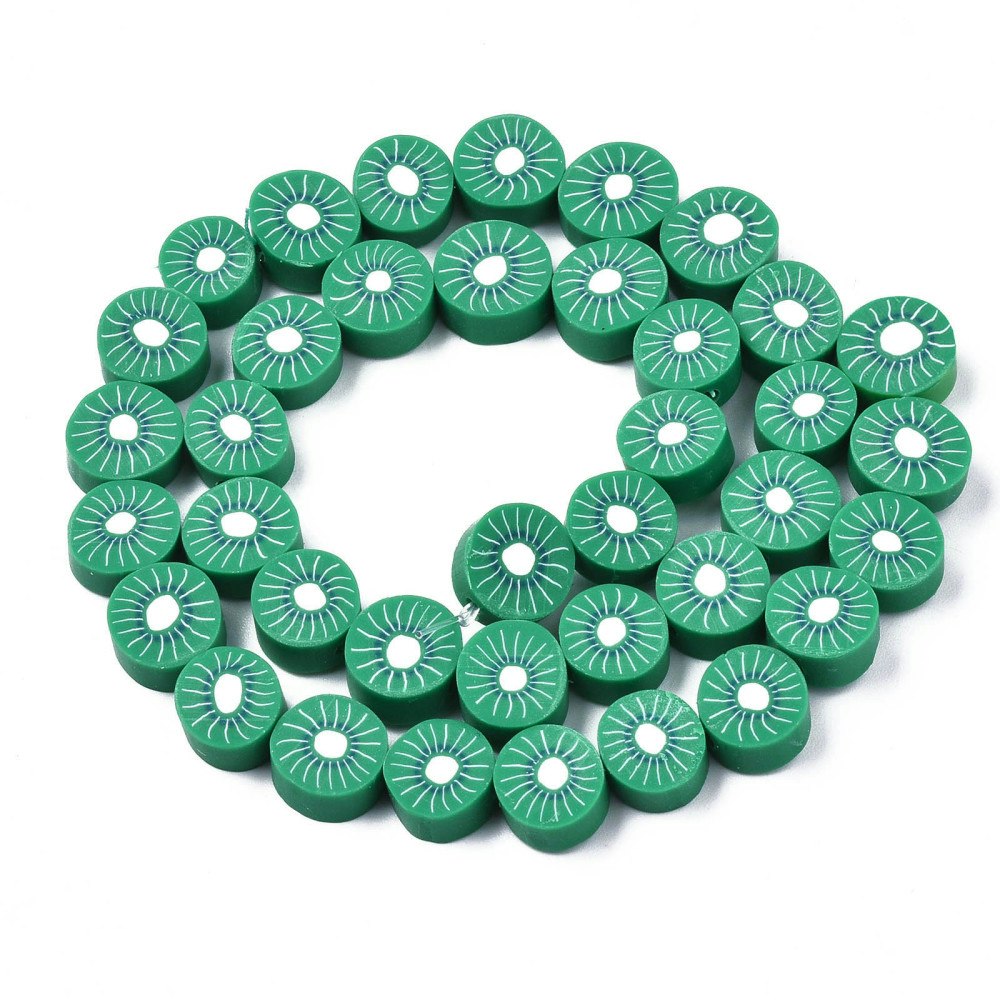 Polymerlerpärlor, Kiwi, Green, 38-40st