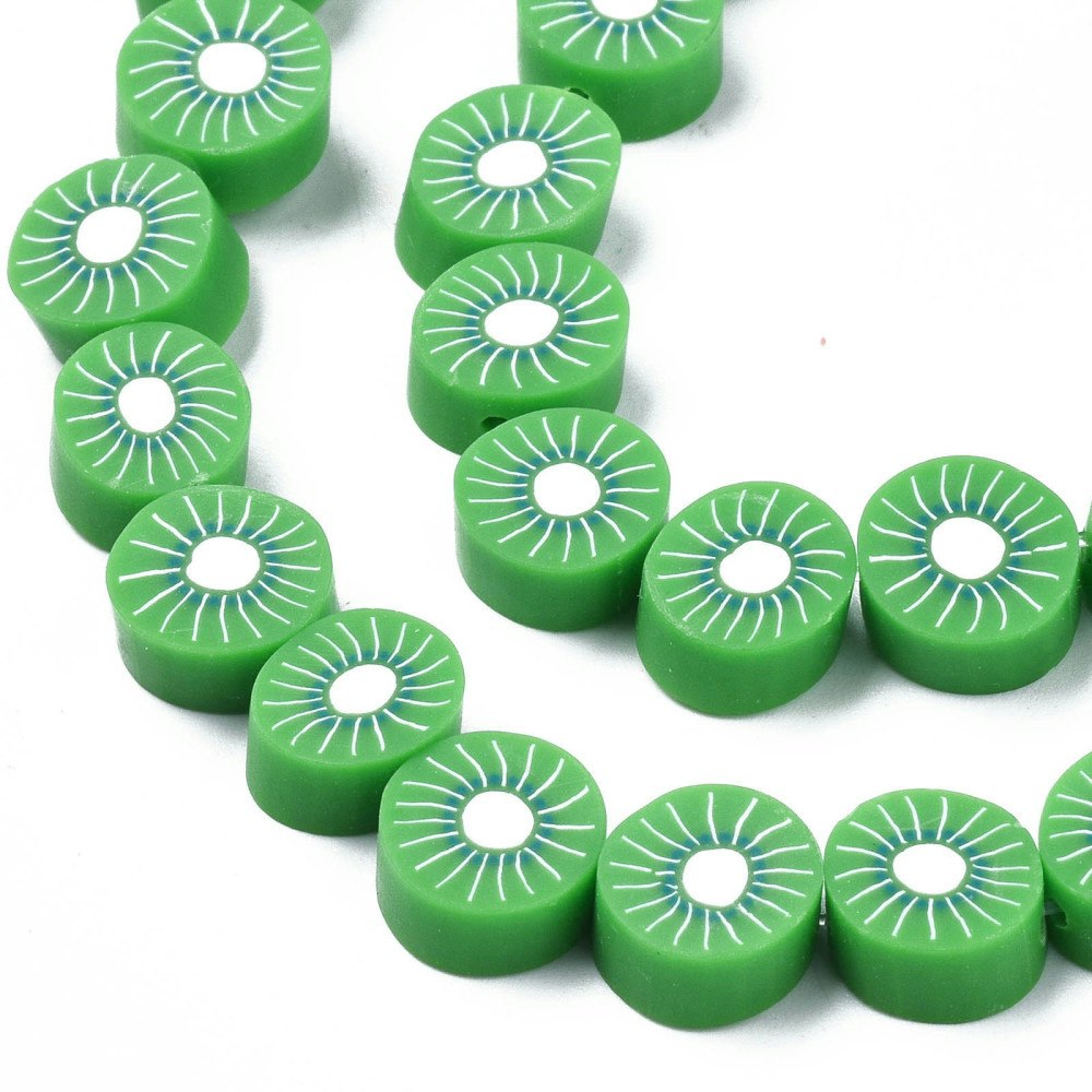Polymerlerpärlor, Kiwi, Lime Green, 38-40st