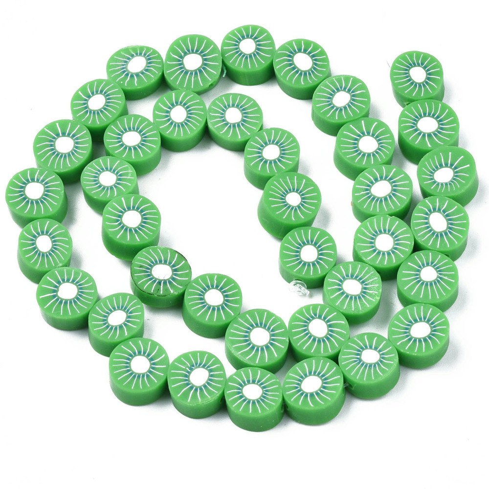 Polymerlerpärlor, Kiwi, Lime Green, 38-40st