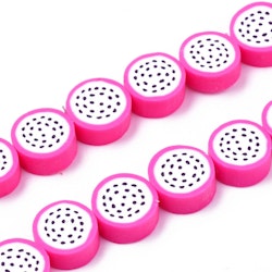 Polymerlerpärlor, Drakfrukt, Deep Pink, 38-40st
