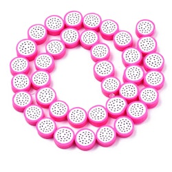 Polymerlerpärlor, Drakfrukt, Deep Pink, 38-40st