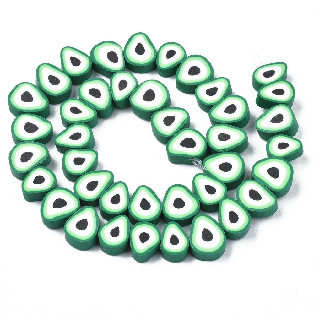 Polymerlerpärlor, Avokado, Sea Green, 36-40st