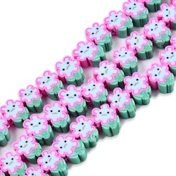 Polymerlerpärlor, Blomma med ansikte, 40st