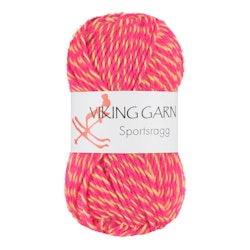Garn Sportsragg, 50g, Multi Rosa/Gul, 557