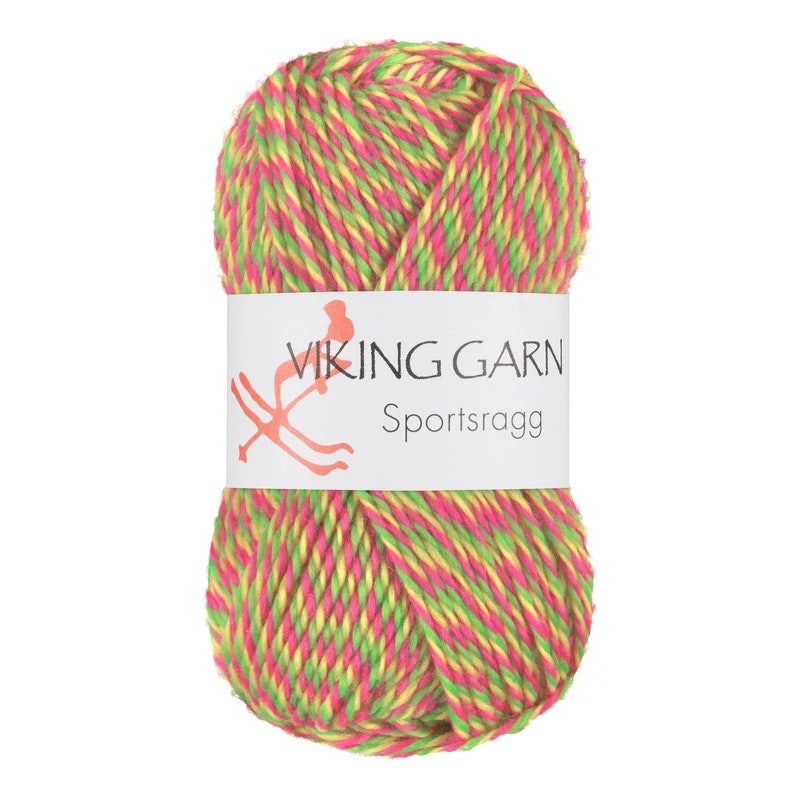 Garn Sportsragg, 50g, Multi Neon, 558