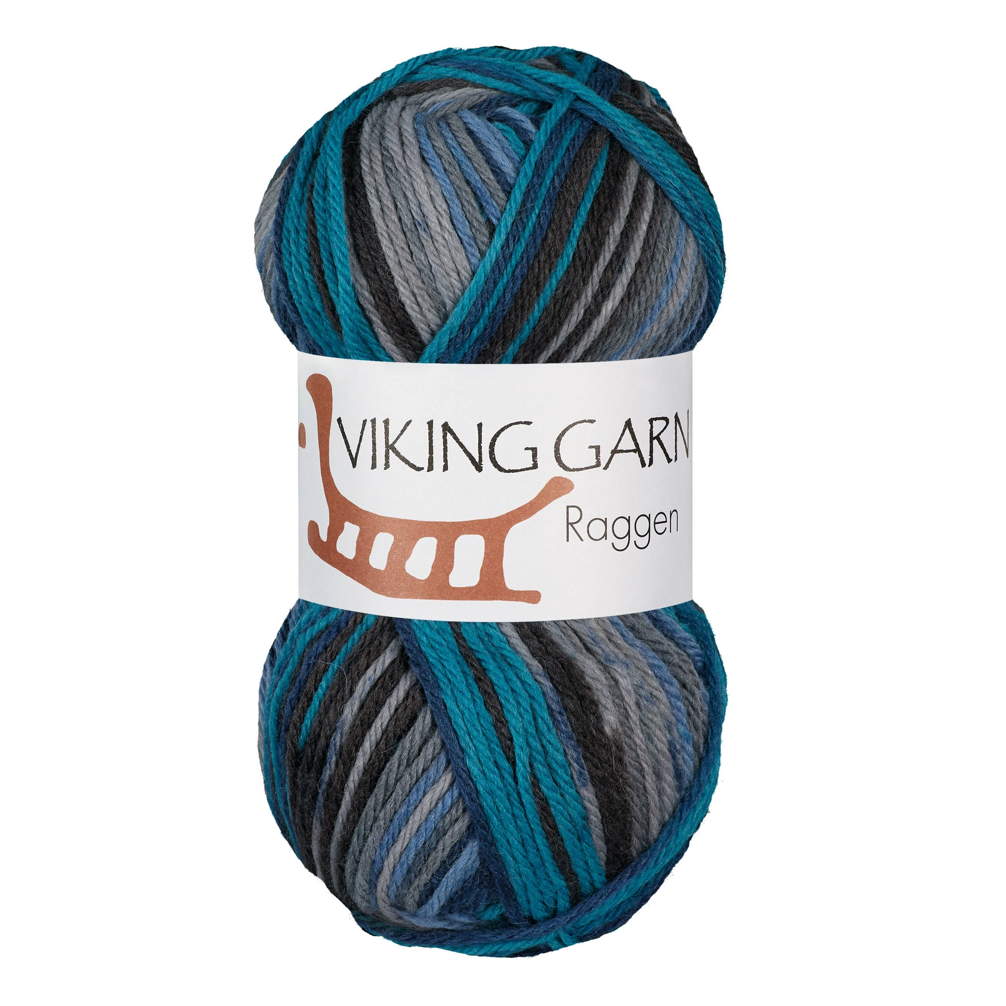 Garn Raggen, 150g, Multi Blå/Grå, 728