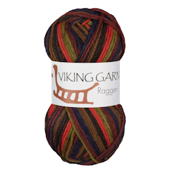 Garn Raggen, 150g, Multi Brun/Röd, 752