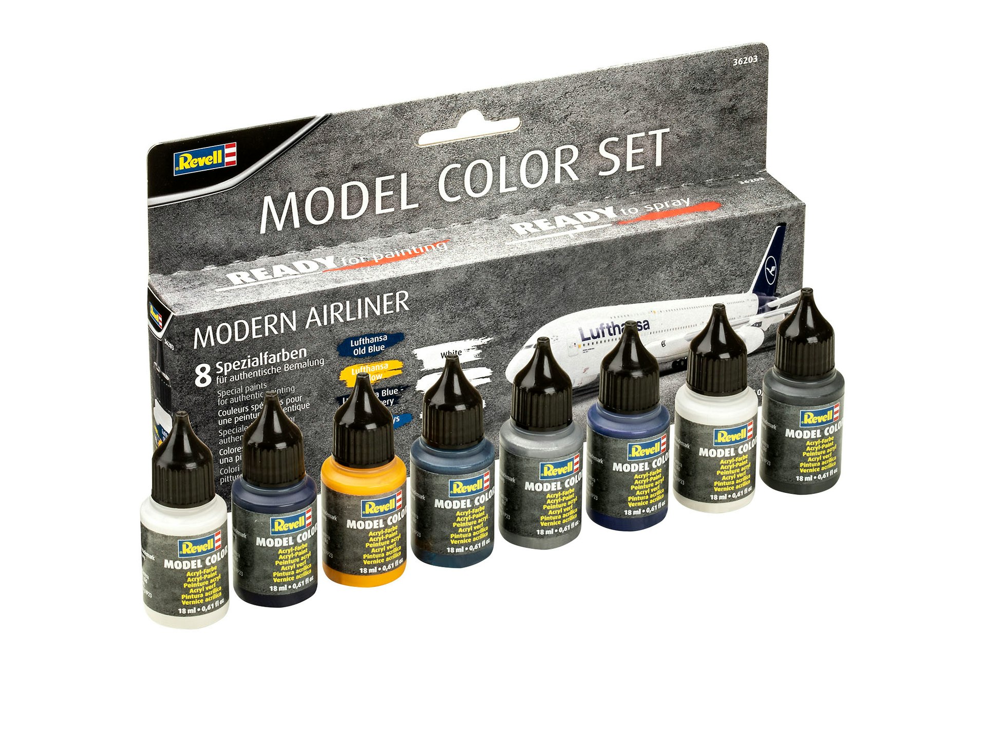 REVELL Model Color, Modern Airliner 8x17ml