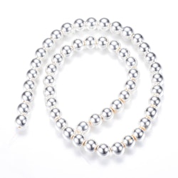 Syntetisk Hematit, Silverpläterad, 2mm