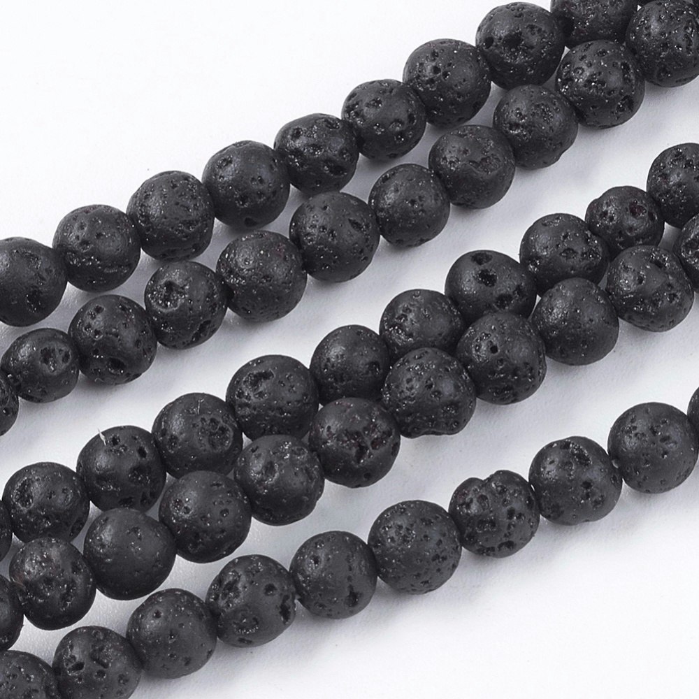 Natural Lava Rock Beads, 4,5mm, Ca 95 st