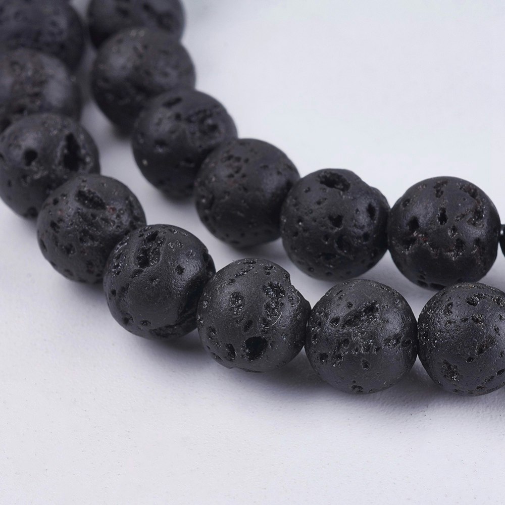 Natural Lava Rock Beads, 6,5mm, Ca 63 st