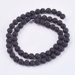 Natural Lava Rock Beads, 6,5mm, Ca 63 st