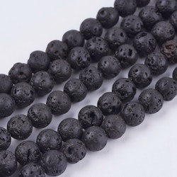 Natural Lava Rock Beads, 6,5mm, Ca 63 st