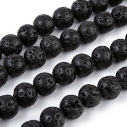 Natural Lava Rock Beads, 8mm, Ca 50 st