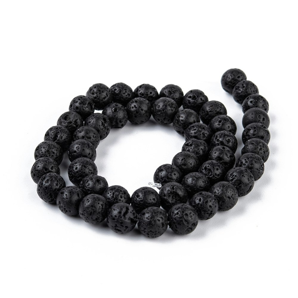 Natural Lava Rock Beads, 8mm, Ca 50 st