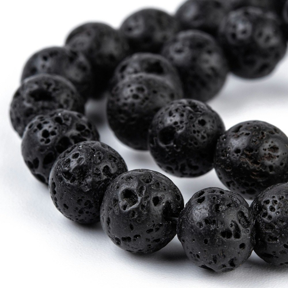 Natural Lava Rock Beads, 8mm, Ca 50 st