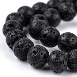 Natural Lava Rock Beads, 8mm, Ca 50 st