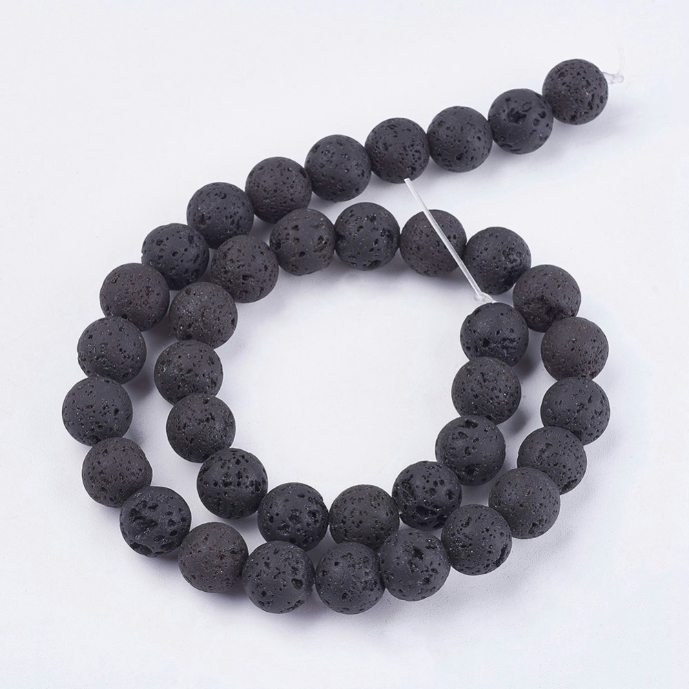 Natural Lava Rock Beads, 10mm, Ca 40 st