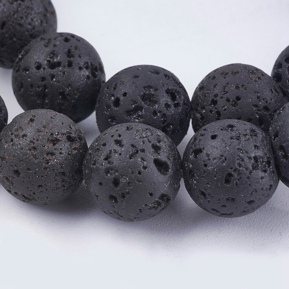 Natural Lava Rock Beads, 10mm, Ca 40 st