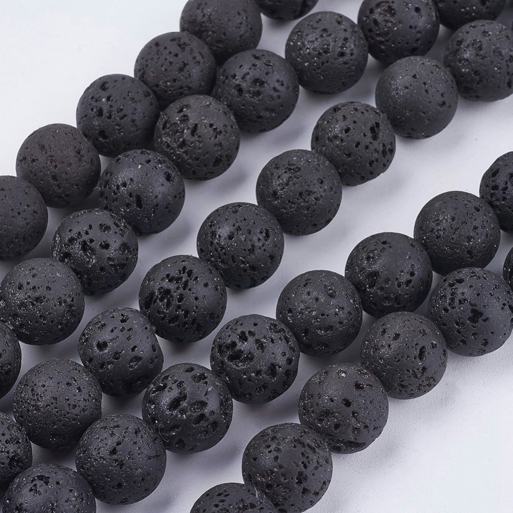 Natural Lava Rock Beads, 10mm, Ca 40 st