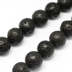 Natural Lava Rock Beads, 12mm, Ca 32st