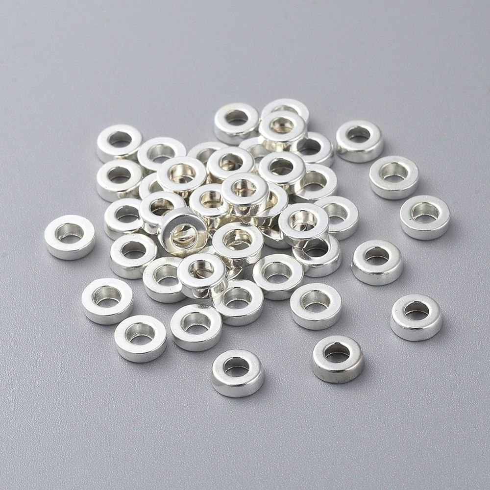 Mellandel Rund, 6x2mm, 50st, Silver