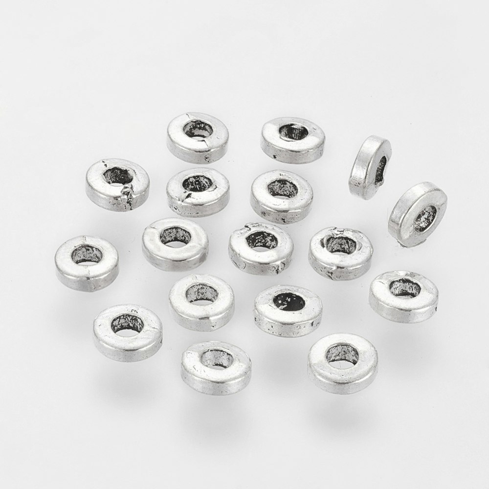 Mellandel Rund, 6x2mm, 50st, Antik Silver