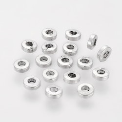 Mellandel Rund, 6x2mm, 50st, Antik Silver