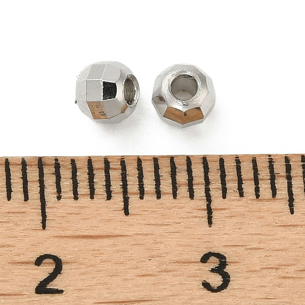 Mellandel facetterad, 4x3,3mm, 20st, Platina
