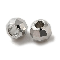 Mellandel facetterad, 4x3,3mm, 20st, Platina