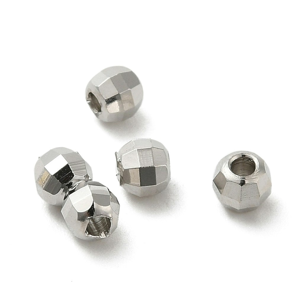 Mellandel facetterad, 4x3,3mm, 20st, Platina