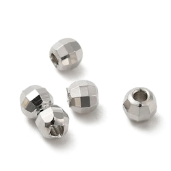 Mellandel facetterad, 4x3,3mm, 20st, Platina