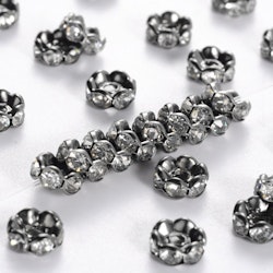 Mellandel, Strassrondell, 6x3mm, 20st, Gunmetal