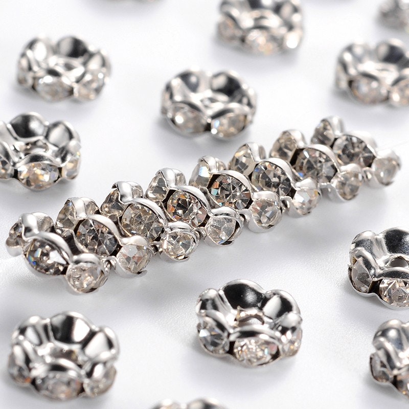 Mellandel, Strassrondell, 8x3,8mm, 20st, Platinum