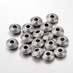 Mellandel, Platt Rund, 8x3mm, 50st, Antique Silver