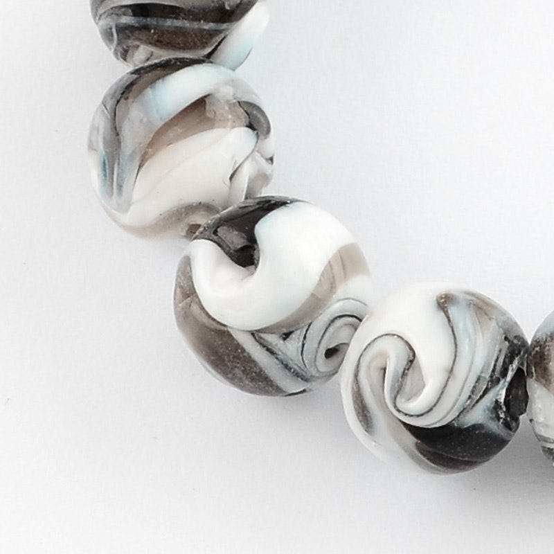 Lampwork, Glaspärlor, 14mm, Coconut Brown, 10st