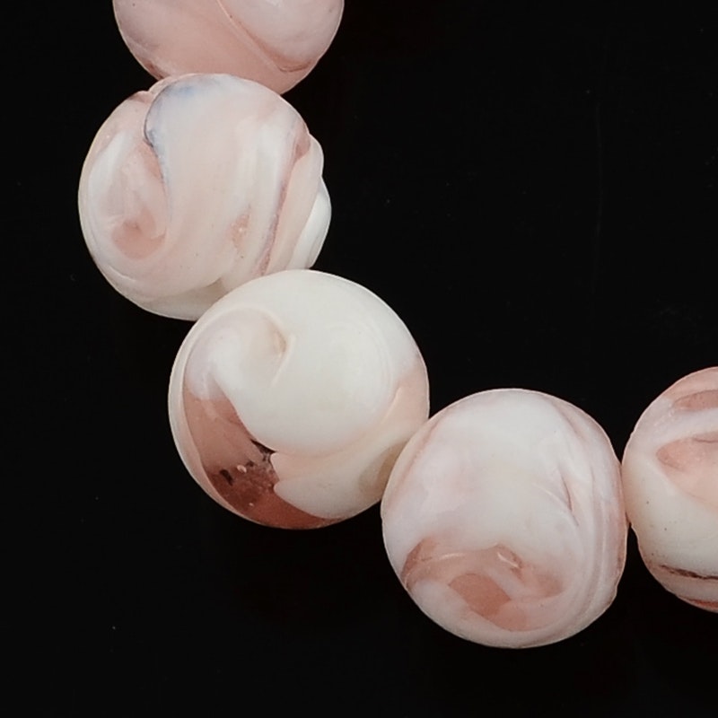 Lampwork, Glaspärlor, 14mm, Dark Salmon, 10st
