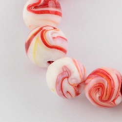 Lampwork, Glaspärlor, 14mm, Orange Red, 10st