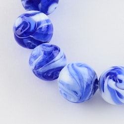 Lampwork, Glaspärlor, 14mm, Blue, 10st