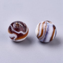 Lampwork, Glaspärlor, 14mm, Mixade, 10st