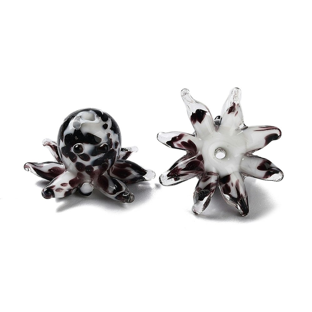 Lampwork, Glaspärlor, Bläckfisk, Black