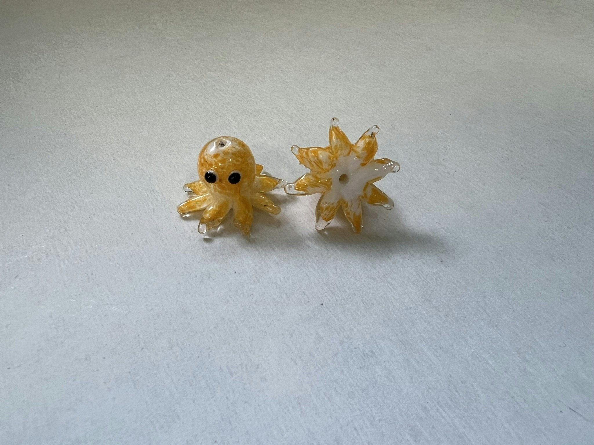 Lampwork, Glaspärlor, Bläckfisk, Orange