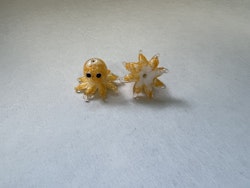 Lampwork, Glaspärlor, Bläckfisk, Orange